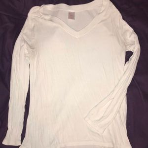Long Sleeve Silky Ivory Top